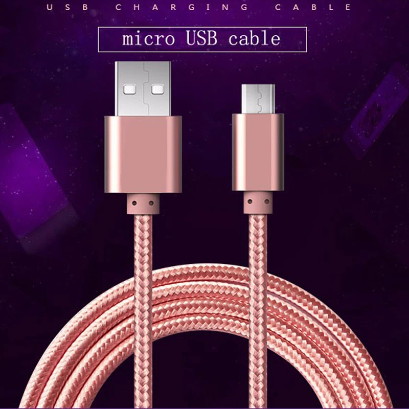 6FT 9FT 2M 3M Micro USB Cable Fast Charging Durable Nylon Braided Data Charger Cables For Samsung Xiaomi Huawei android phone