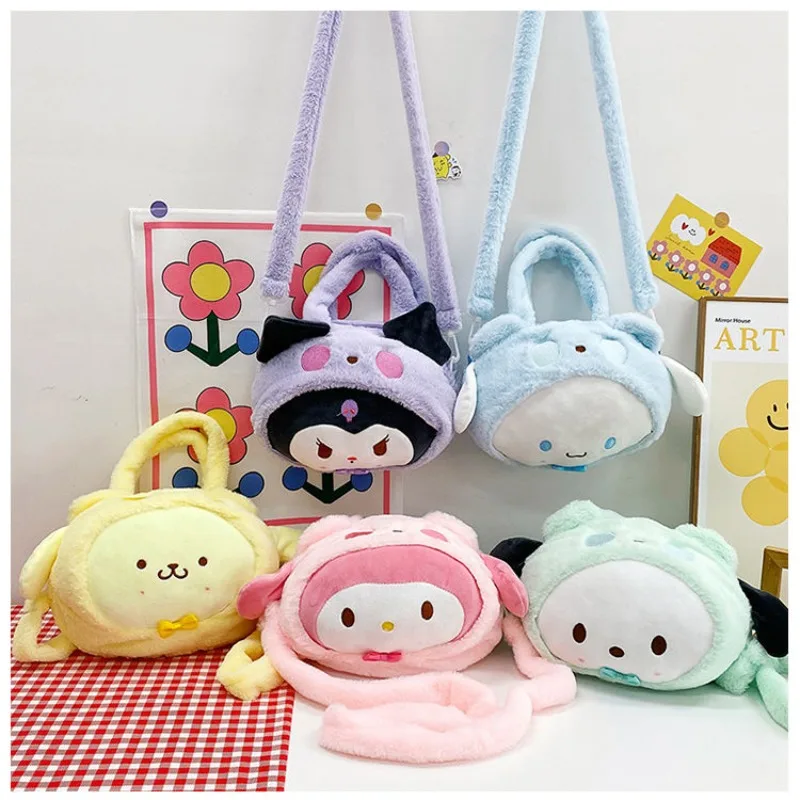 

Sanrio Kuromi My Melody Hello Kitty Cinnamoroll Cute Plush Shoulder Bag Female Cartoon Sweet Handbag Crossbody Bag Girl Gift