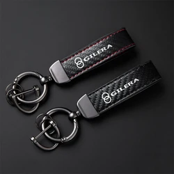 High-Grade Carbon Fiber Motorcycle Keychain Holder Keyring For Gilera GP800 Fuoco Nexus 500 Runner 50 125 200 Accessories