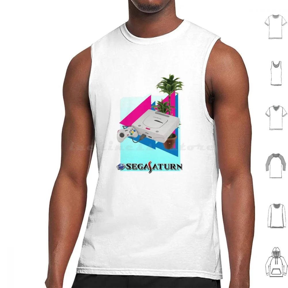 S E G A Tank Tops Vest Sleeveless Saturn Retro Aesthetic Vaporwave Wave Saturn V A P O R W A V E Video Game Vaporwave Video