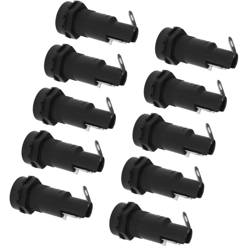 10 قطعة ارتفاع درجة الحرارة المقاومة الصمامات صندوق 250 فولت 10A أنبوب حامل استبدال لوحة جبل الهيكل الصمامات حامل دائم