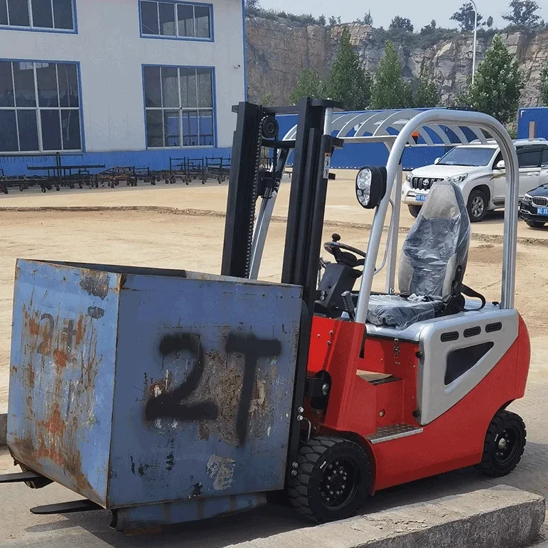 Car Electric Four-Wheel Forklift 1 Ton 2 Ton Forklift Lifting and Handling Equipment High Power Dual Motor Full Electric