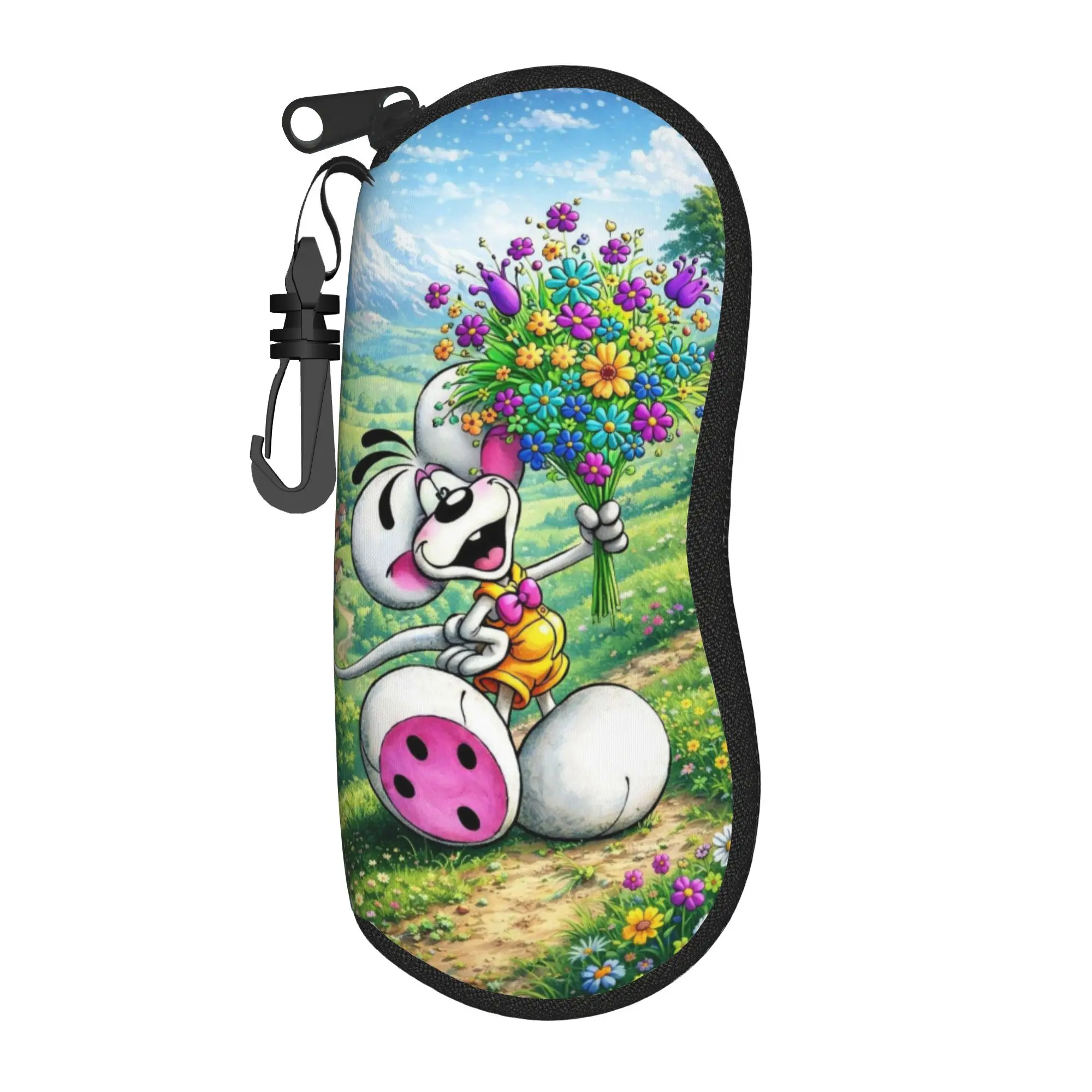 Diddl mouse Glasses Case Gifts For Women  Zipper  Eyewear Box Print Eye Contacts Case