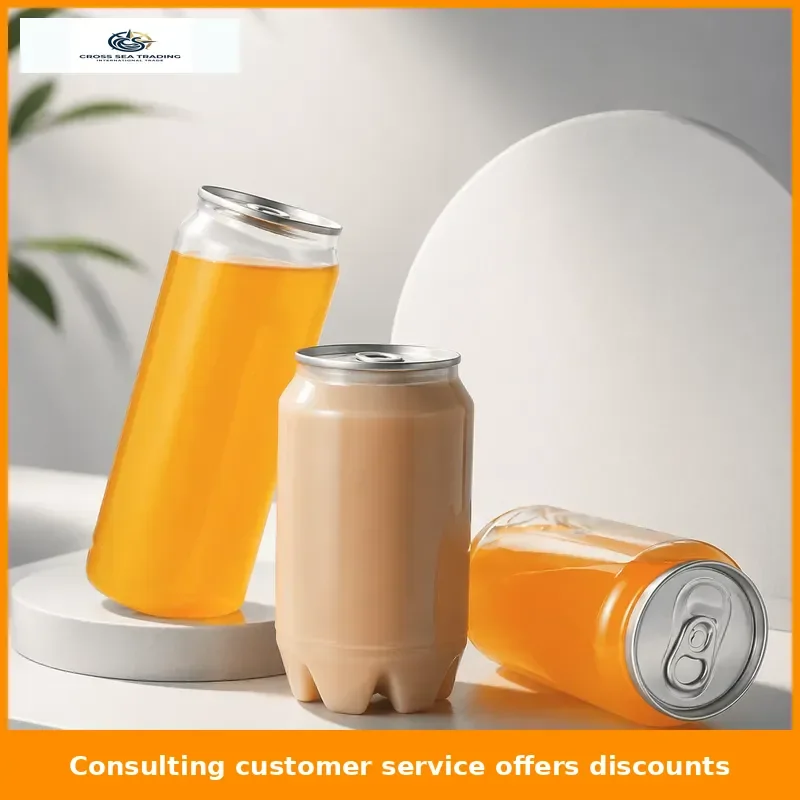 Plastic Can with Lid Sealed Beverage Bottle Milk Tea Coffee Bubble Water Beverage Cans