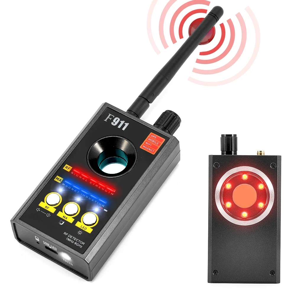 F911 숨겨진 카메라 탐지기, 스파이 카메라 탐지기, GPS 추적기 탐지기, 도청 및 숨... - 2