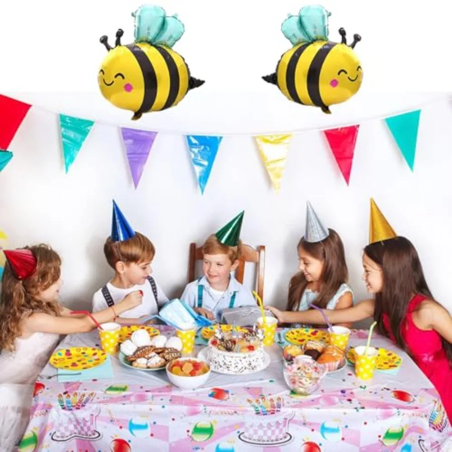 6個入り 蜂バルーン 31インチ 可愛い笑顔の蜂バルーン 黄色と黒の蜂ホイルマイラーバルーン 素敵な森のミツバチバルーン