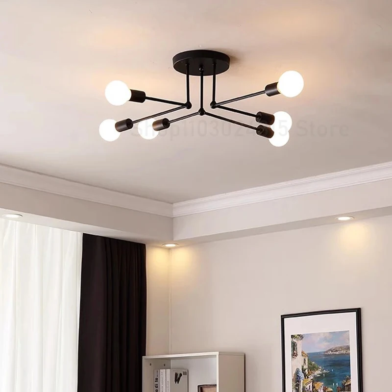 

Скандинавская лампа для спальни, современная минималистичная светодиодная потолочная лампа в стиле арт-деко, креативная лампа для гостиной, столовой, кабинета, домашняя лампа.