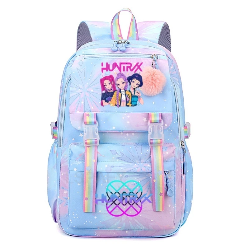 Hasbro KPop Demon Hunters Rucksäcke Gradient Ramp Rumi Mira Zoey HUNTR/X Saja Boys Leichte Schultaschen für Teenager mit Ball-Top YK2 6
