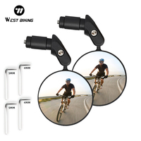 WEST BIKING Universal Bicycle Rearview Mirror Adjustable Rotate Wide-Angle Cycling Handlebar Mirrors MTB Road Bike Accessories