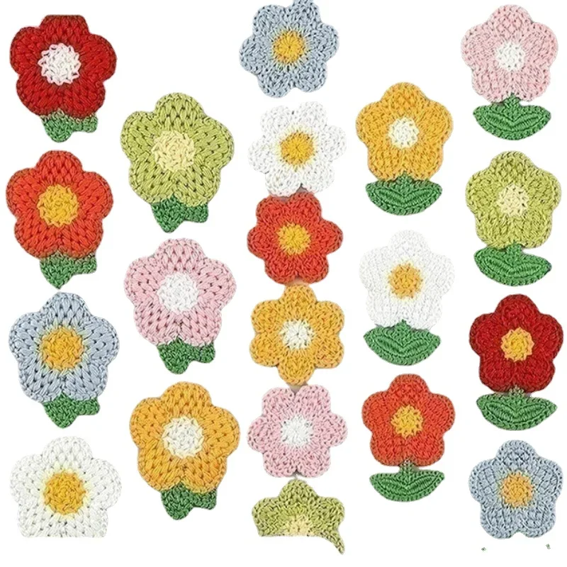 

100 Pcs Floral Knit Patch Embroidery Cloth Patch Curtain Quilt Cover Decorative Applique Clothing Accessories Patches