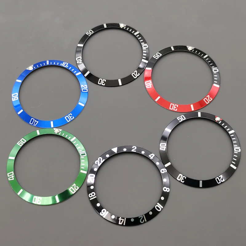37.5*30.6mm pochylona aluminiowa wkładka do ramki pasuje do Submariner NH35 NH36 mężczyźni zegarek do nurkowania obudowy akcesoria części zegarek pierścień