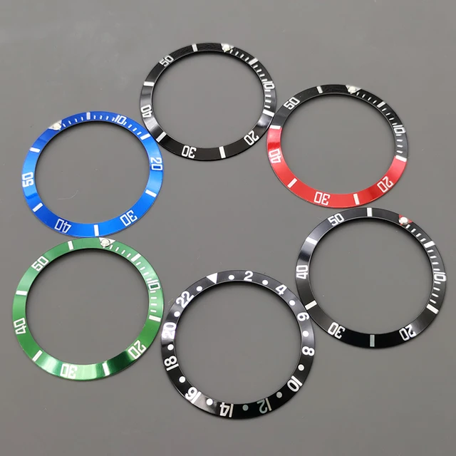 37.5*30.6mm pochylona aluminiowa wkładka do ramki pasuje do Submariner NH35 NH36 mężczyźni zegarek do nurkowania obudowy akcesoria części zegarek pierścień