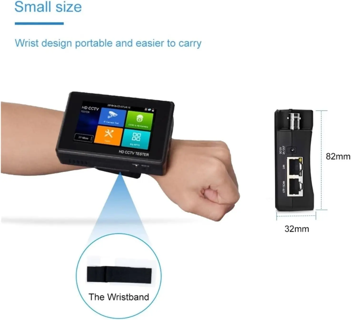 4 Inch IP CCTV Tester Monitor AHD CVI TVI 8MP Camera Tester ONVIF With POE WIFI