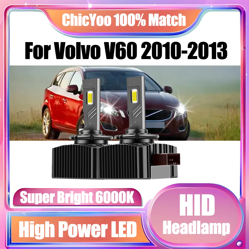 

2PCS Canbus LED Headlights 120W Front Lamps 30000LM HID Xenon Headlamp Bulbs 12V 24V 6000K For Volvo V60 2010 2011 2012 2013