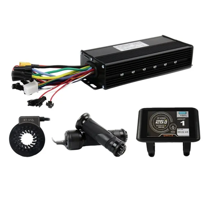 A89E-Electric Bike 40A 48V-72V Sine Wave Controller Three Mode UKC1 Display Color Screen E-Bicycle Accessories Controller Set