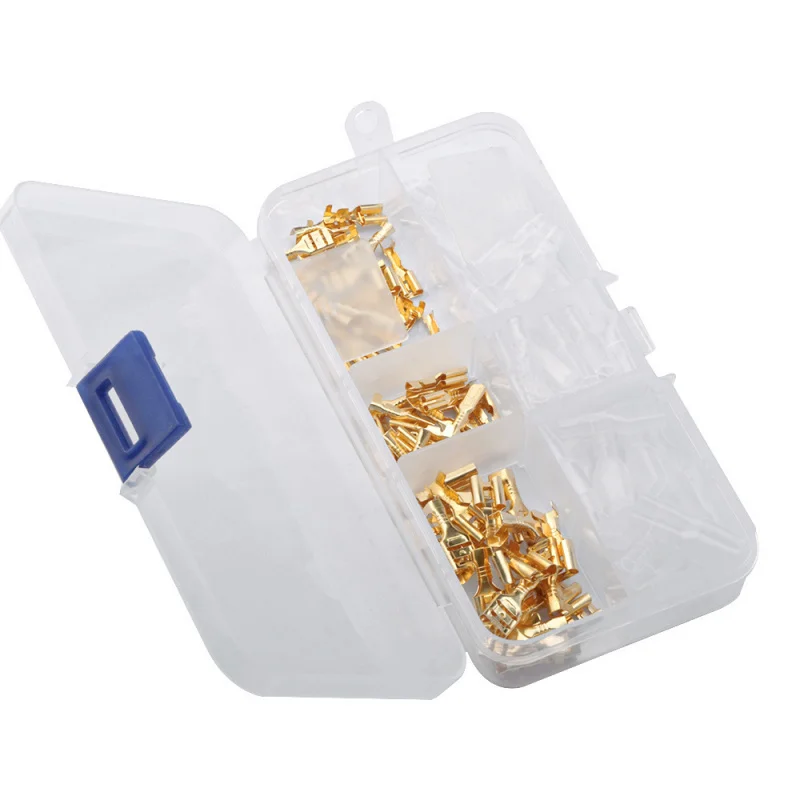 120PCS Gold/Silver Cold Pressed Hook Switch Inserts 2.8/4.8/6.3mmTerminal Connector