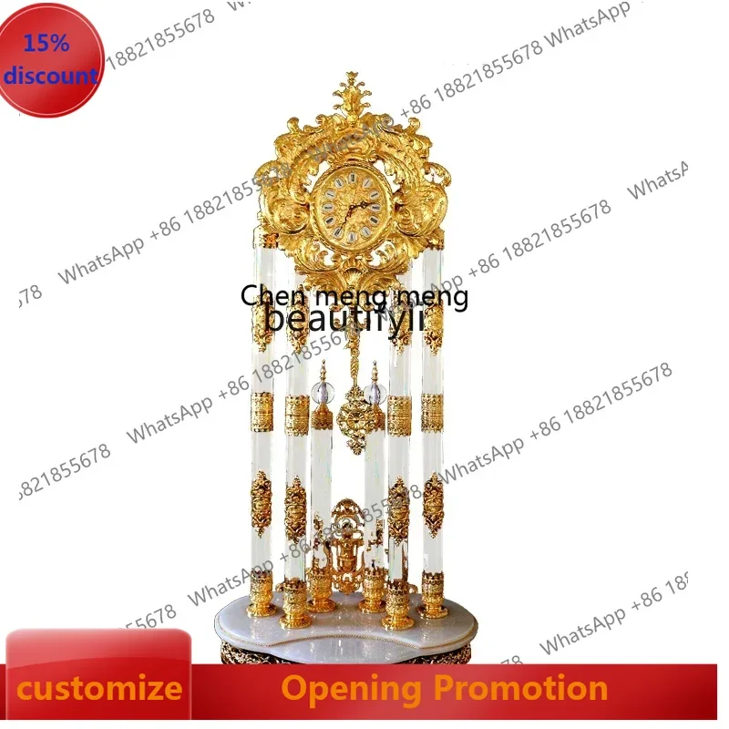 smt7486 new European-Style Standing Grandfather Clock Luxury Villa Home Living Room Crystal the Grandfather Clock ss 7486