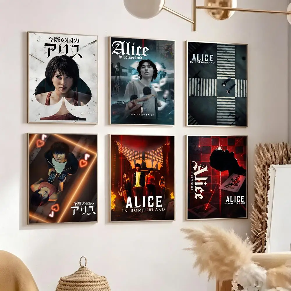 Tv‑show Alice in Borderland Poster Poster Trendy Aesthetic SelfAdhesive HD Wall Decor Home Café Bedroom Room Decoration Gift