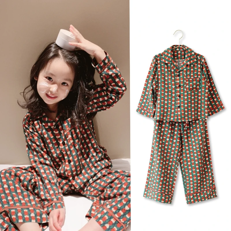 

Children's Homewear 2024 Famliy Pajamas Kids Long Sleeve Sleepwear Clothes Set Brother Sister Matching Pyjamas Set