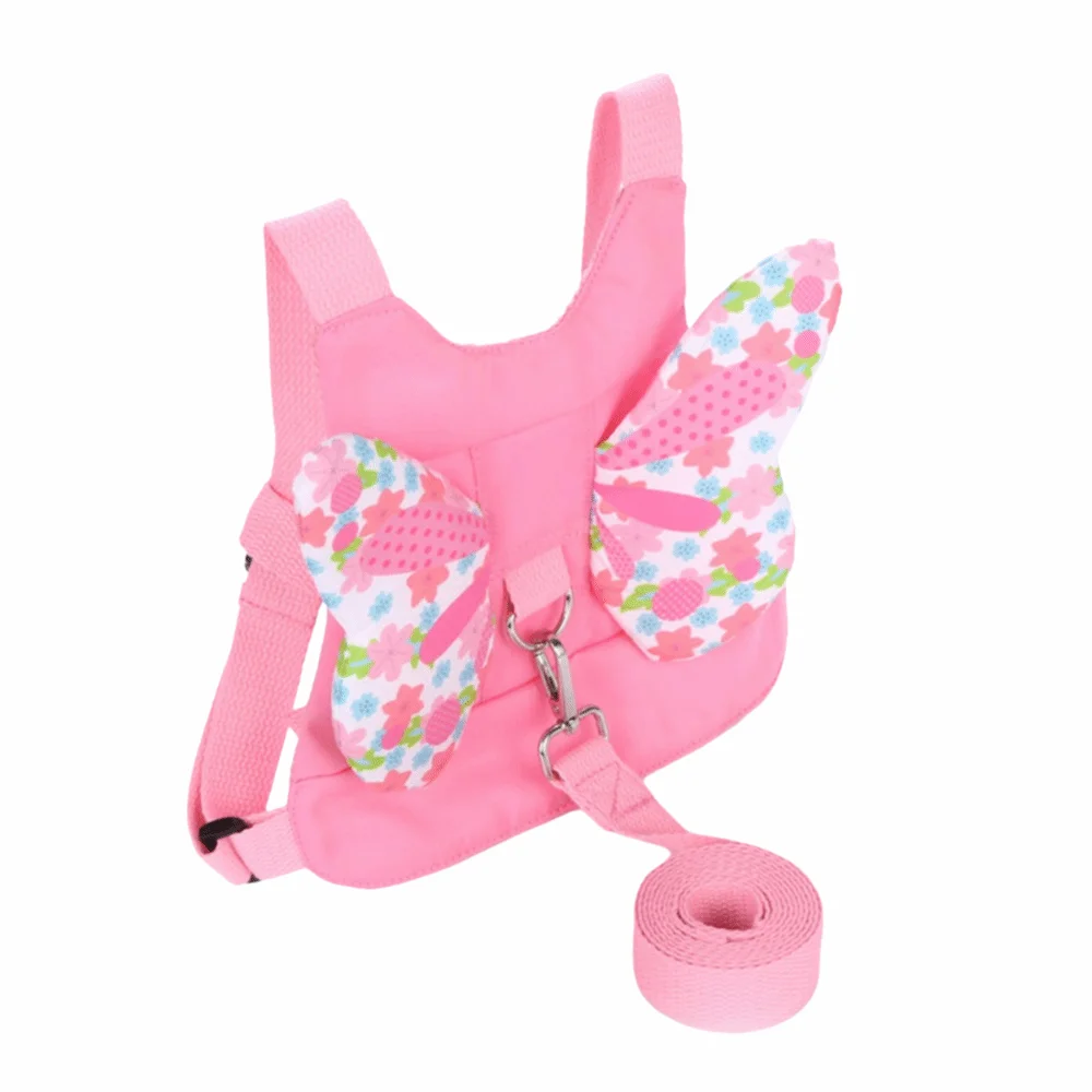 

2-in-1 Design Anti-lost Walking Harness Retractable Soft Material Toddlers Leash Spring Rope Wrist Link Strap Baby Safety Reins
