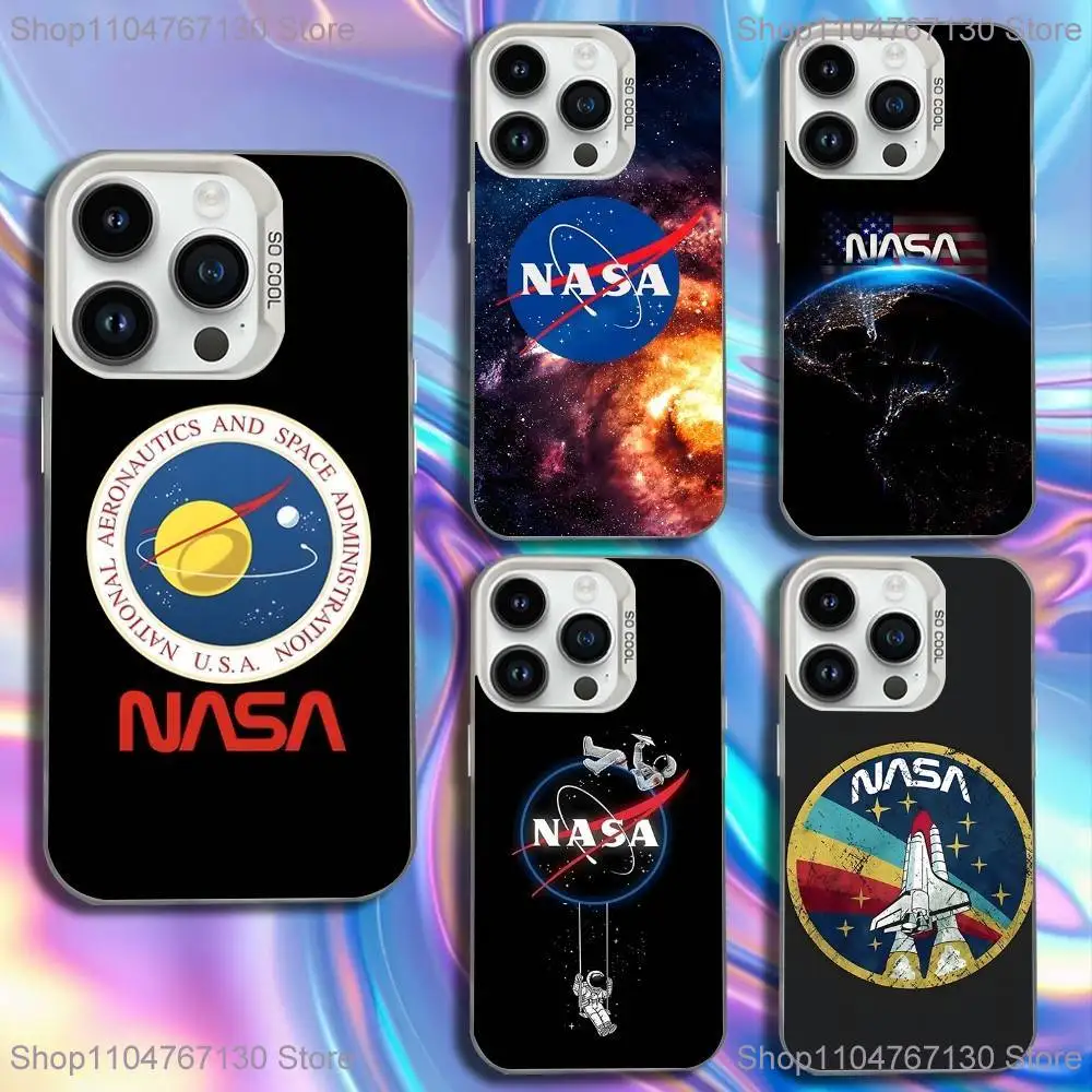 

America Cool Logo N-Nasa-S Space Phone Case For iPhone 16,15,14,13,12,11,Mini,Pro,SE,MAX White Matte Shockproof Cover