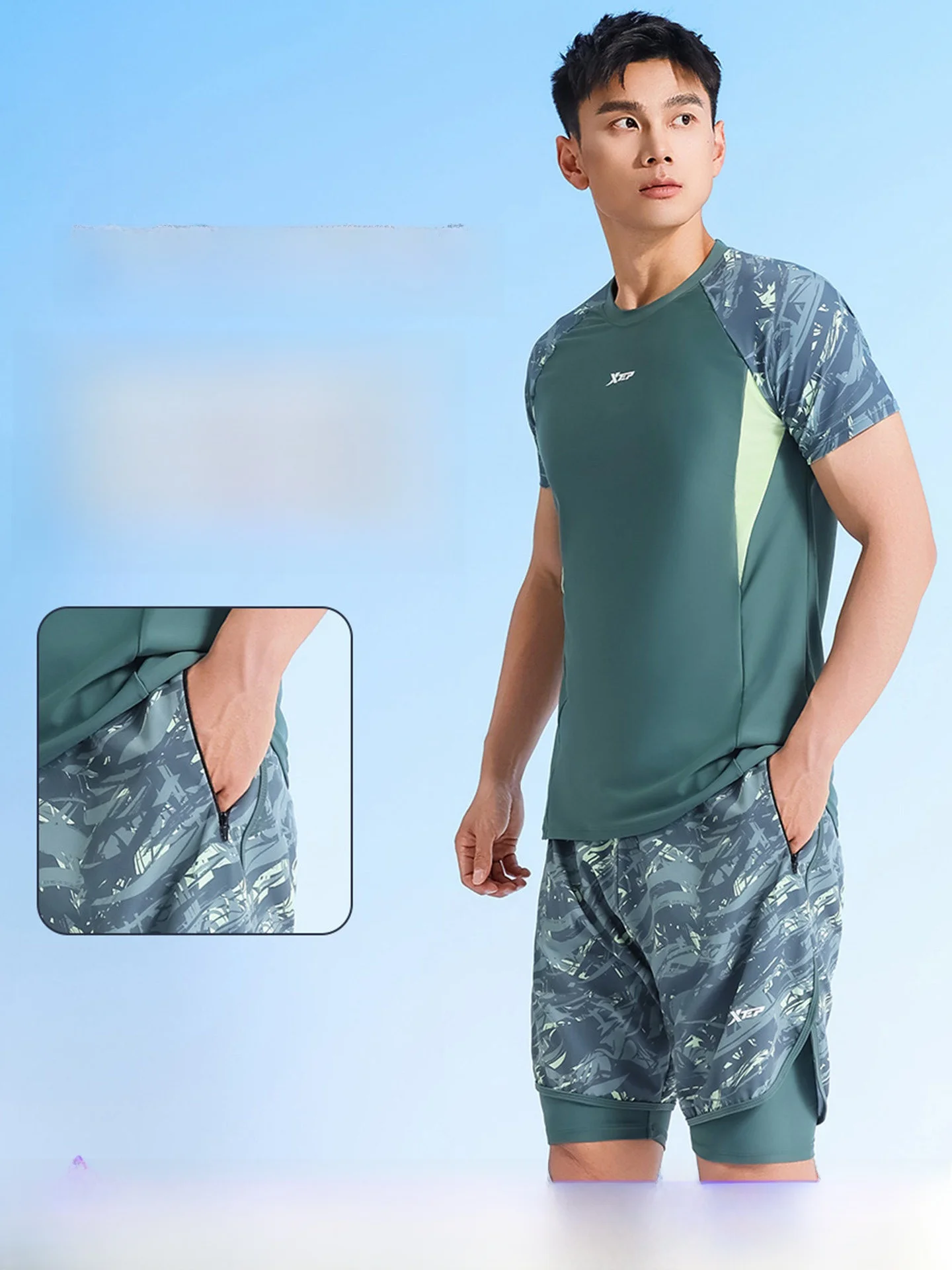 maillot-de-bain-xtep-pour-homme-2026-–-ensemble-d'entrainement-deux-pieces-ample-grande-taille-anti-embarras-amincissant-double-couche-tendance