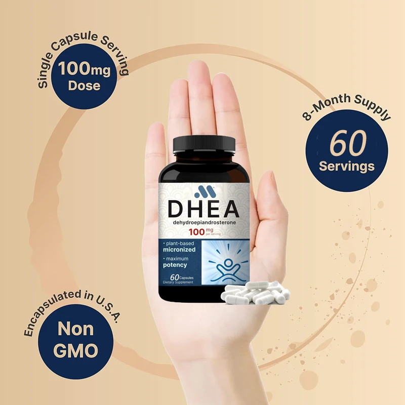 DHEA 60 pills | Extra strength, micronized grade, better absorption, supports energy levels, metabolism, and healthy aging