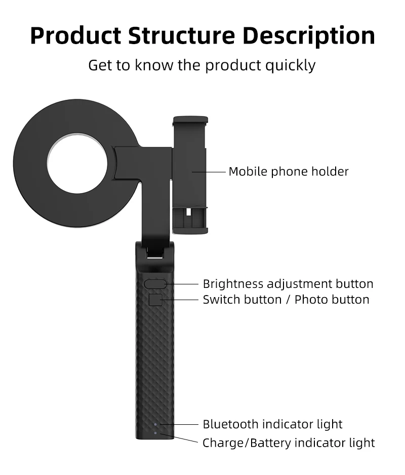 LED Dental Photography Light PL-3 Oral Filling Flashlight for Dentist Treatment Mobile Phone Photo Equipment Photo Flashlight