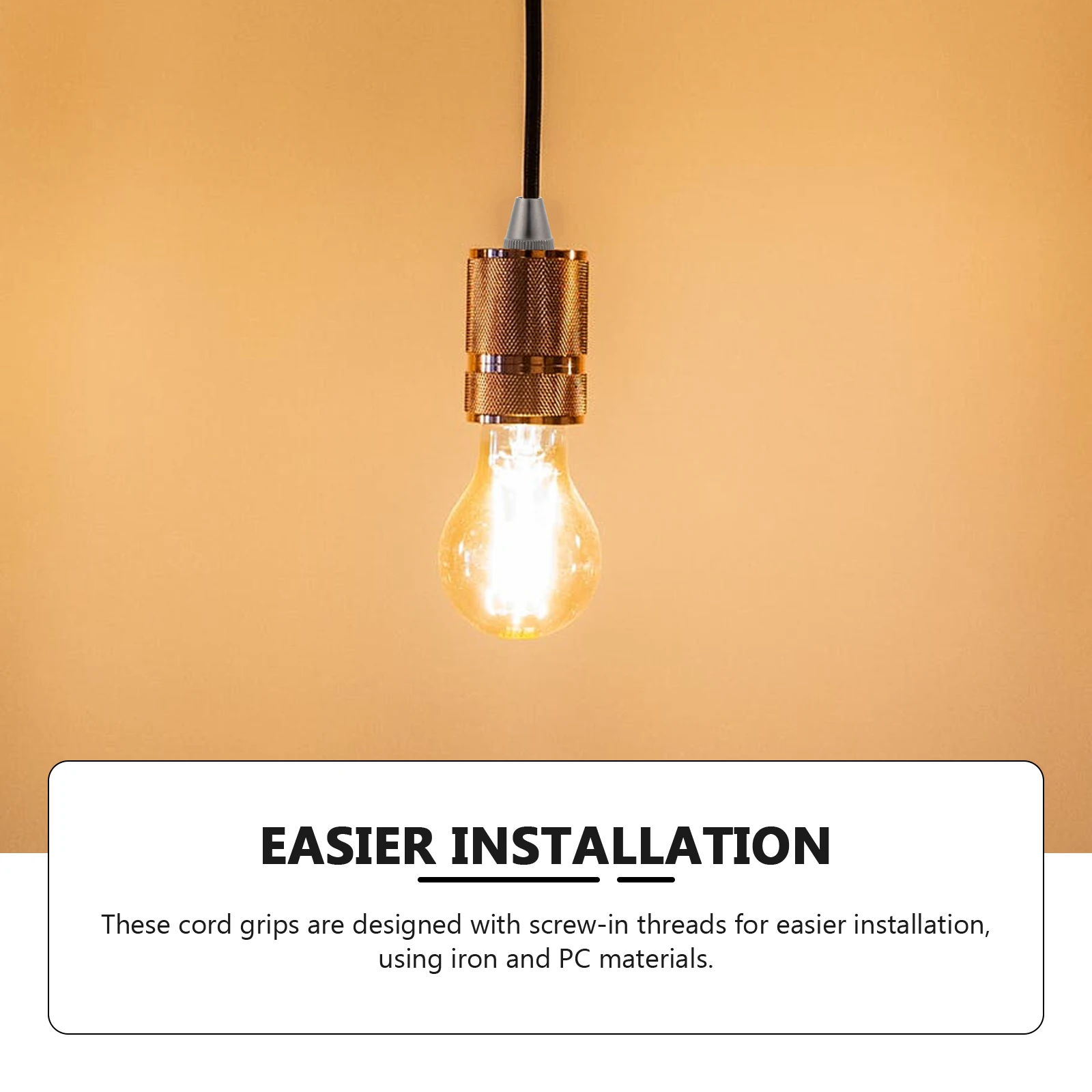 

10Pcs Cord Grips Iron Pc Material Cable Gland Connector for Ceiling Chandelier Clips Hanging Lights DIY Thread Cable Locker