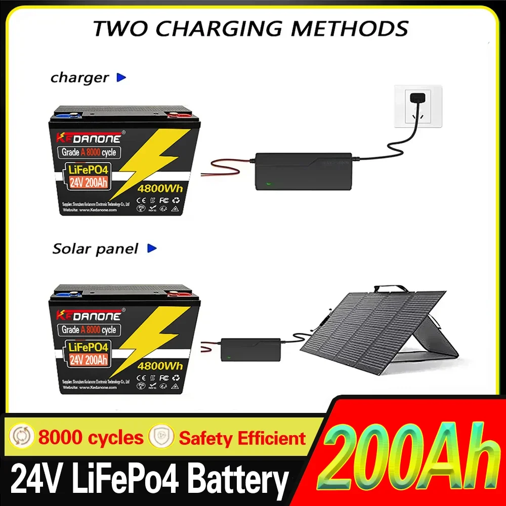 

NEW 24V 100Ah-300aAH 2560Wh 23700 LiFePO4 Battery with 100A BMS Perfect for RV,Golf Cart,Solar Power System,Trolling Motor