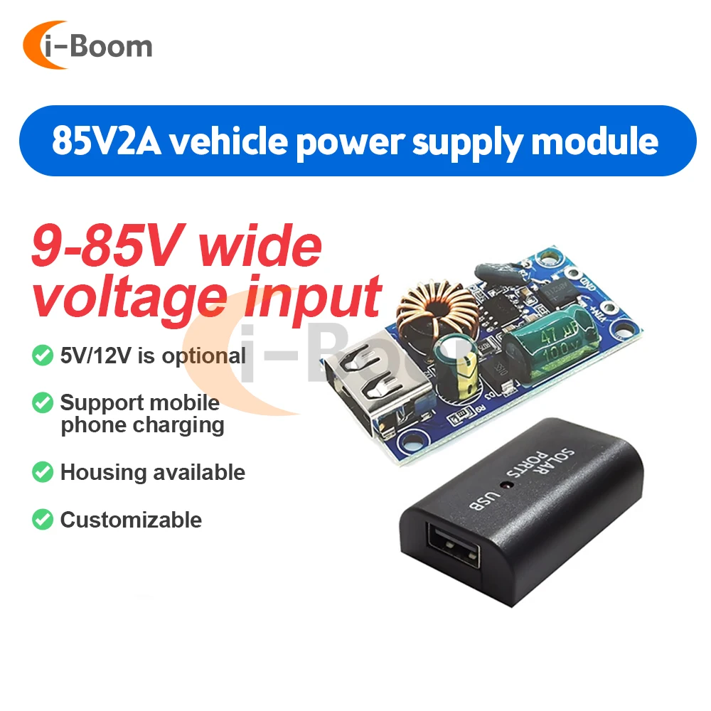 12V 24V 48V 60V 72V DC-DC Step Down Buck Converter 5V 2A USB Charging Board Module for Car Mobile Phone Power Supply Charger