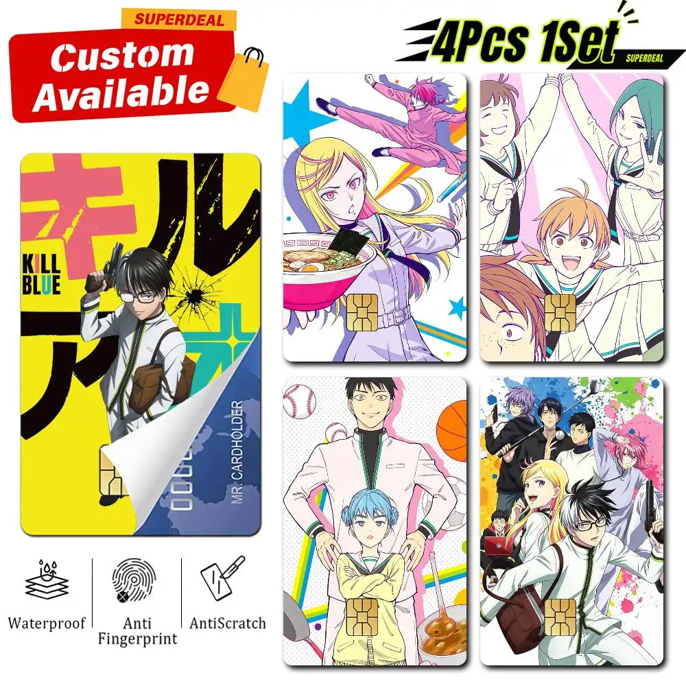 K-KILL BLUE Manga Juzo Ogami  Card Stickers for Bank Access Protective Waterproof Film Cover Sticker Gift