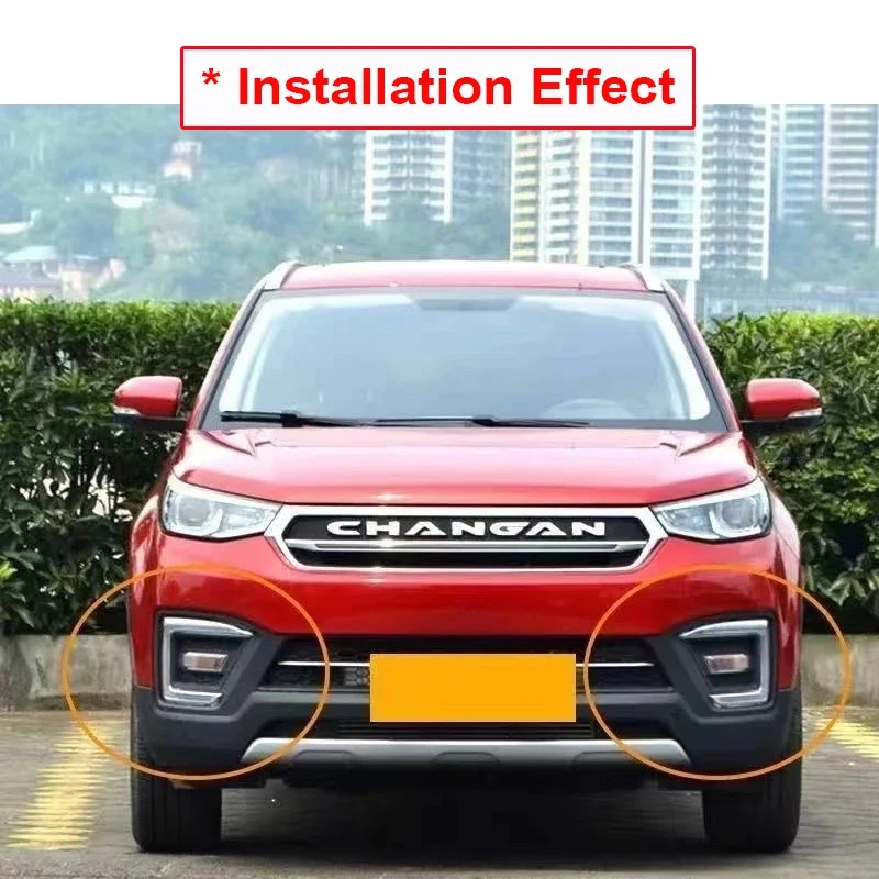 Car DRL Fog Lamps For Changan CS55 2017 2018 2019 Instruction Signal Front White Lights DRL Left Right Fog Lamp Auto Accessories