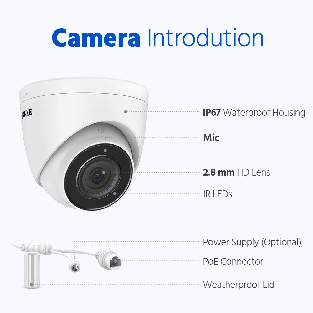 Imagem -06 - Annke-ir Câmera de Vigilância de Rede Smart Home ip ao ar Livre Interior 4k Poe Câmeras de Segurança Suporte tf 5mp 8mp