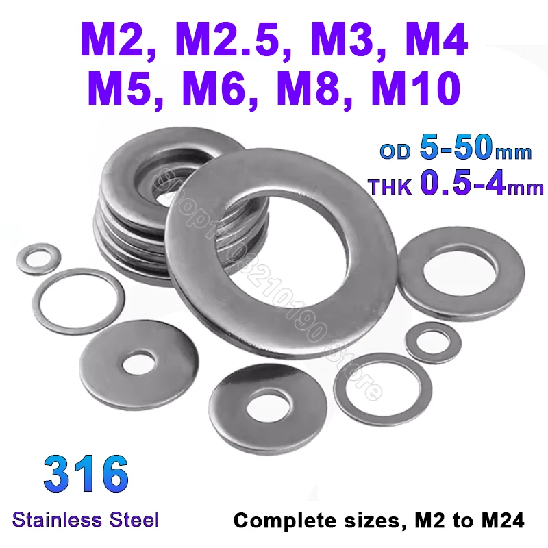

1-50 шт., плоская шайба GB96 A4 316, из нержавеющей стали