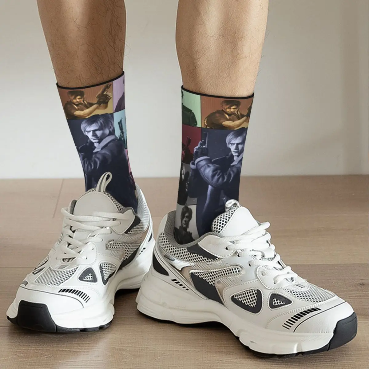 Calcetines largos de poliéster antideslizantes para hombre y mujer, medias coloridas De León Kennedy The Eras Tour, baloncesto