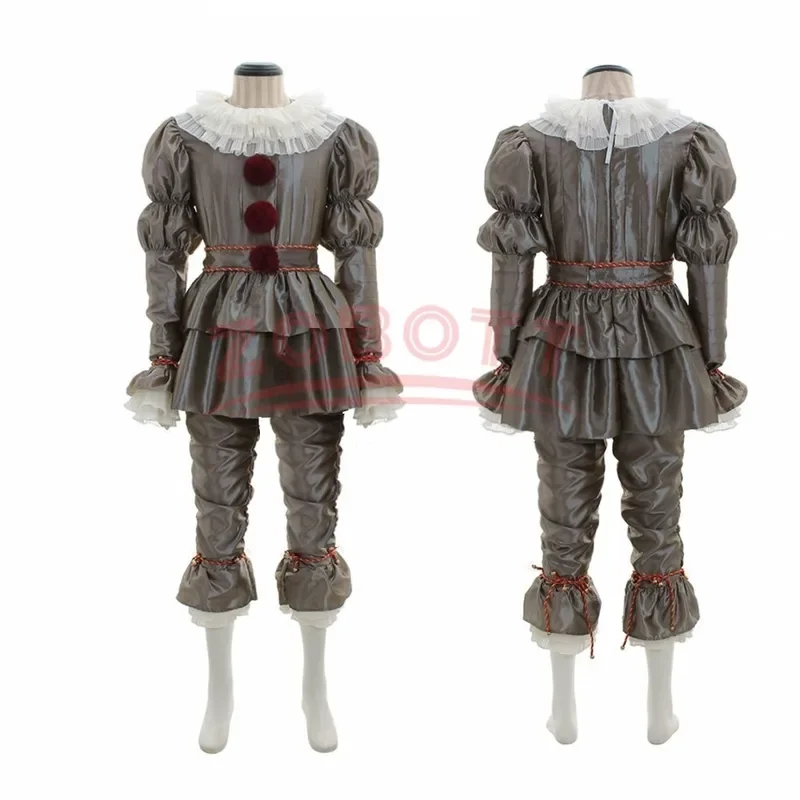 Halloween Cosplay Pennywise Costume Men Women Children Boy Girl Family Matching Stephen It Resurrection Night Clown Clothing Set