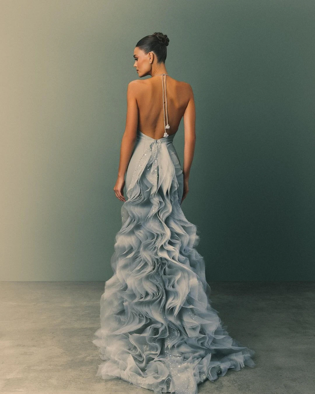 Fatapaese alta costura completa volta drapeado vestidos de noite gazar com crepe interno sereia vestidos de baile de noite vestido de convidado de casamento