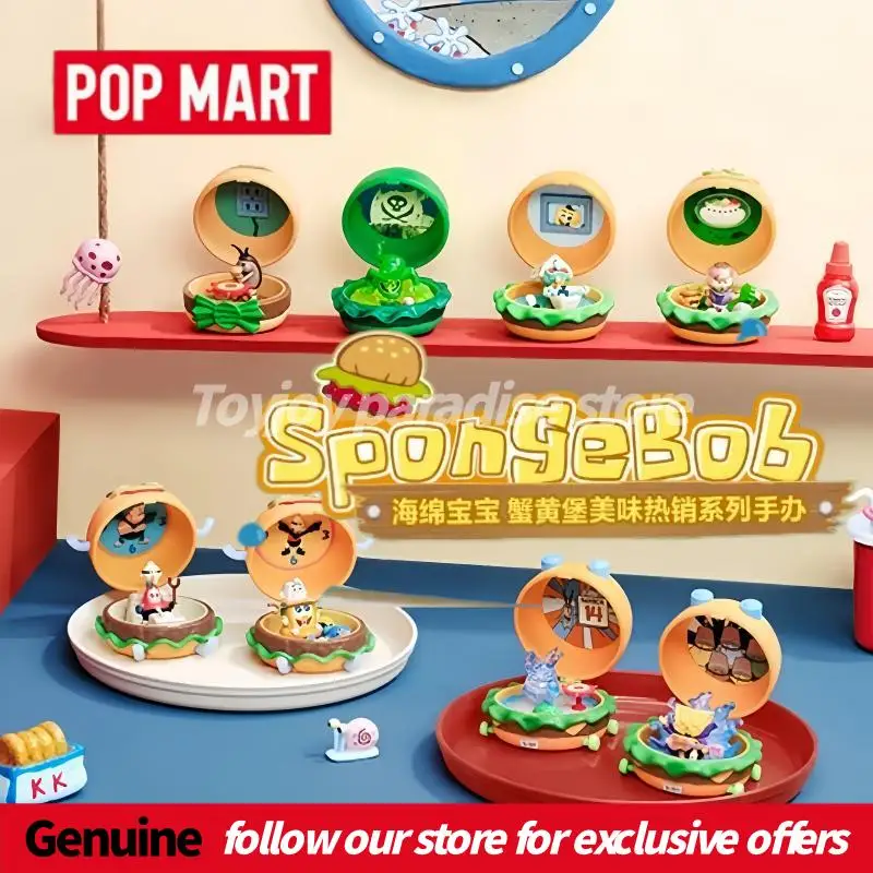 

Authentic Pop Mart Spongebob Squarepants Krabby Patty Bestsellers Series Blind Box Collectible Anime Figure As Birthday Gifts