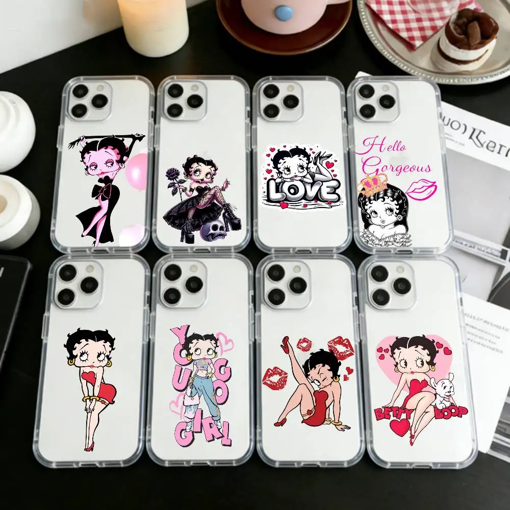 

V-Vintage G-Girl G-Betty-es BoOpS Phone Case For iPhone 17 16 15 14 13 12 11 Mini Pro Max Plus Transparent Cover