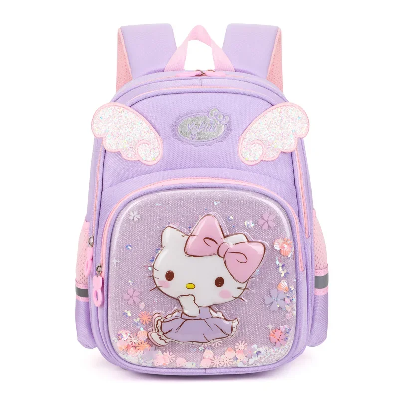 Sanurgente-Cartable étudiant Hello Kitty, sac à dos de dessin animé mignon, coussin léger initié, étanche, grande capacité, nouveau