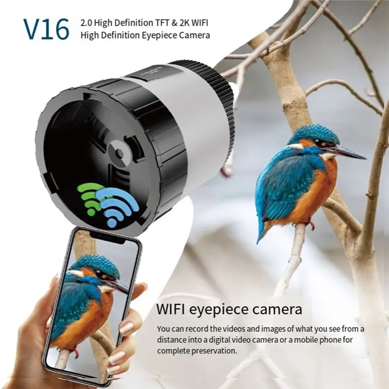 

【RECOMMEND】Type-C Connected 2.0 TFT HD Wifi Electronic Eyepiece Camera Digital Optical Eyepiece Photo Video Recording