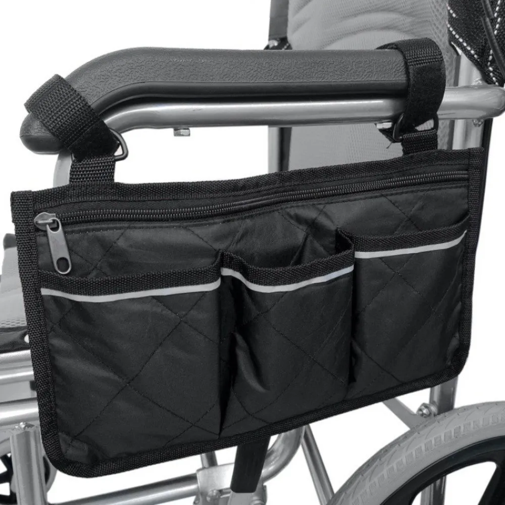

Multi-pocket Wheelchair Hanging Bag Multifunctional Large Capacity Arm Rest Pouch Waterproof Seat Armrest Side Storage Bag