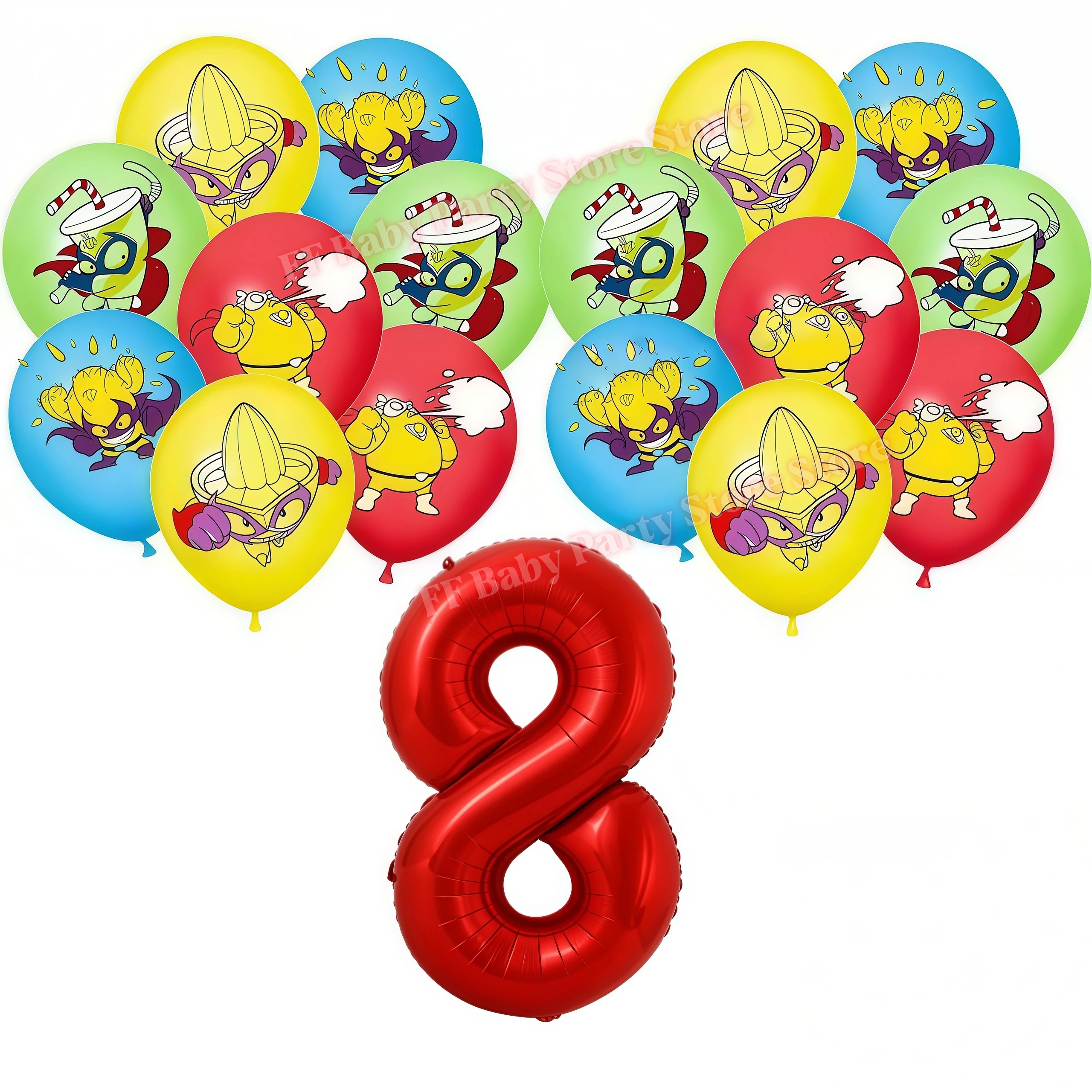 Superthings Geburtstagsparty-Dekoration Superzings Spielballons Tortendekoration Hintergrund Babyparty-Event-Zubehör Kindergeschenke – Detail 15