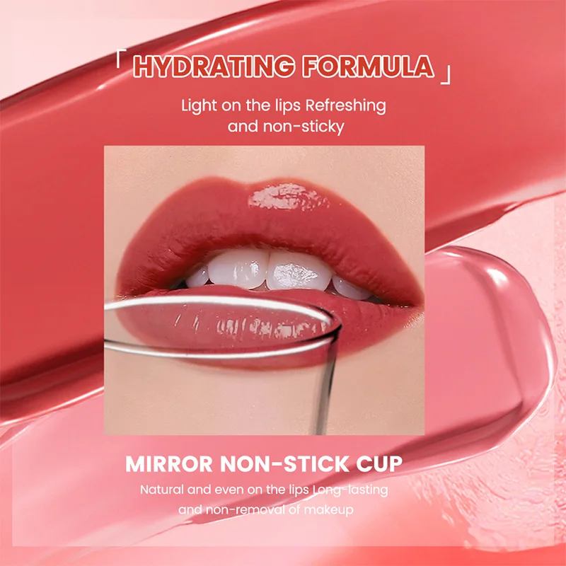 Spiegellipgloss Waterlicht Non Stick Cup Langdurig Hydraterend en voedend Gemakkelijk te kleuren voor goedkope lipcosmetica