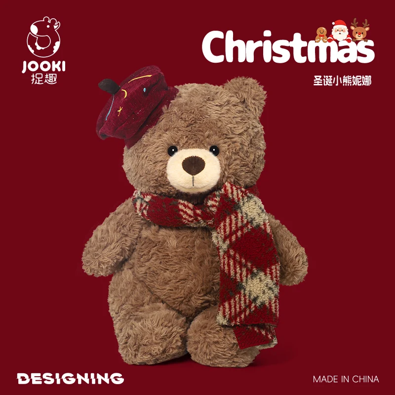 

33cm Cute Christmas Bear Plush Toy Stuffed Teddy Bear with Scarf Soft Doll Kid Toy Christmas Gift for Children/Girlfriend