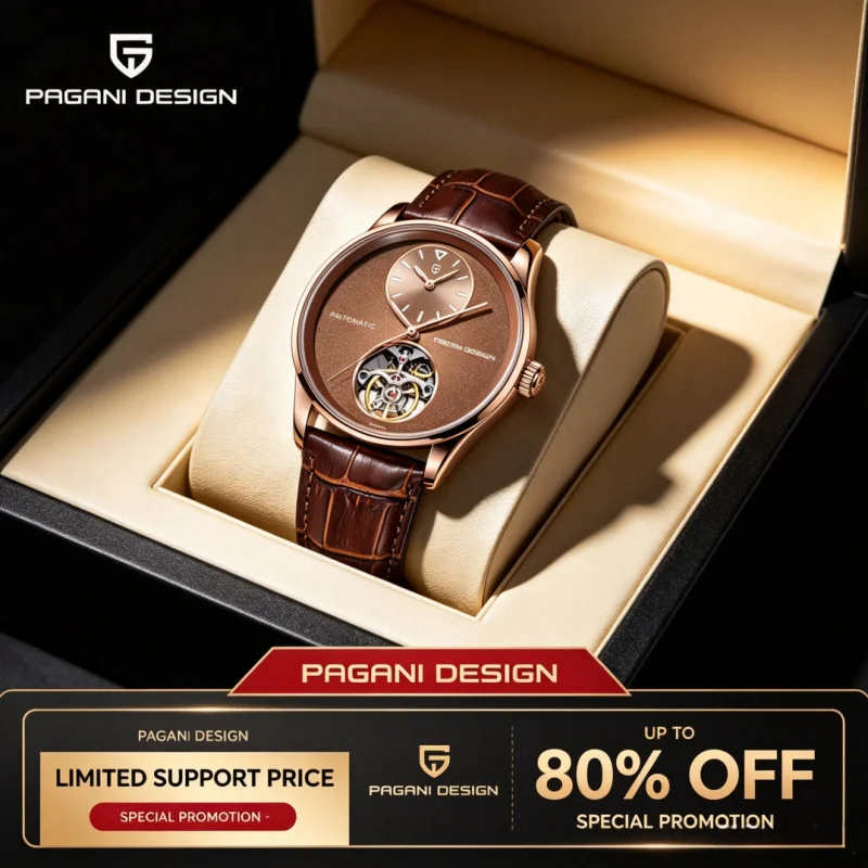 Мужские механические часы PAGANI DESIGN 2026 New 42MM: модные, повседневные, с полым циферблатом, водонепроницаемость 10 бар, ночная подсветка, автоматический механизм