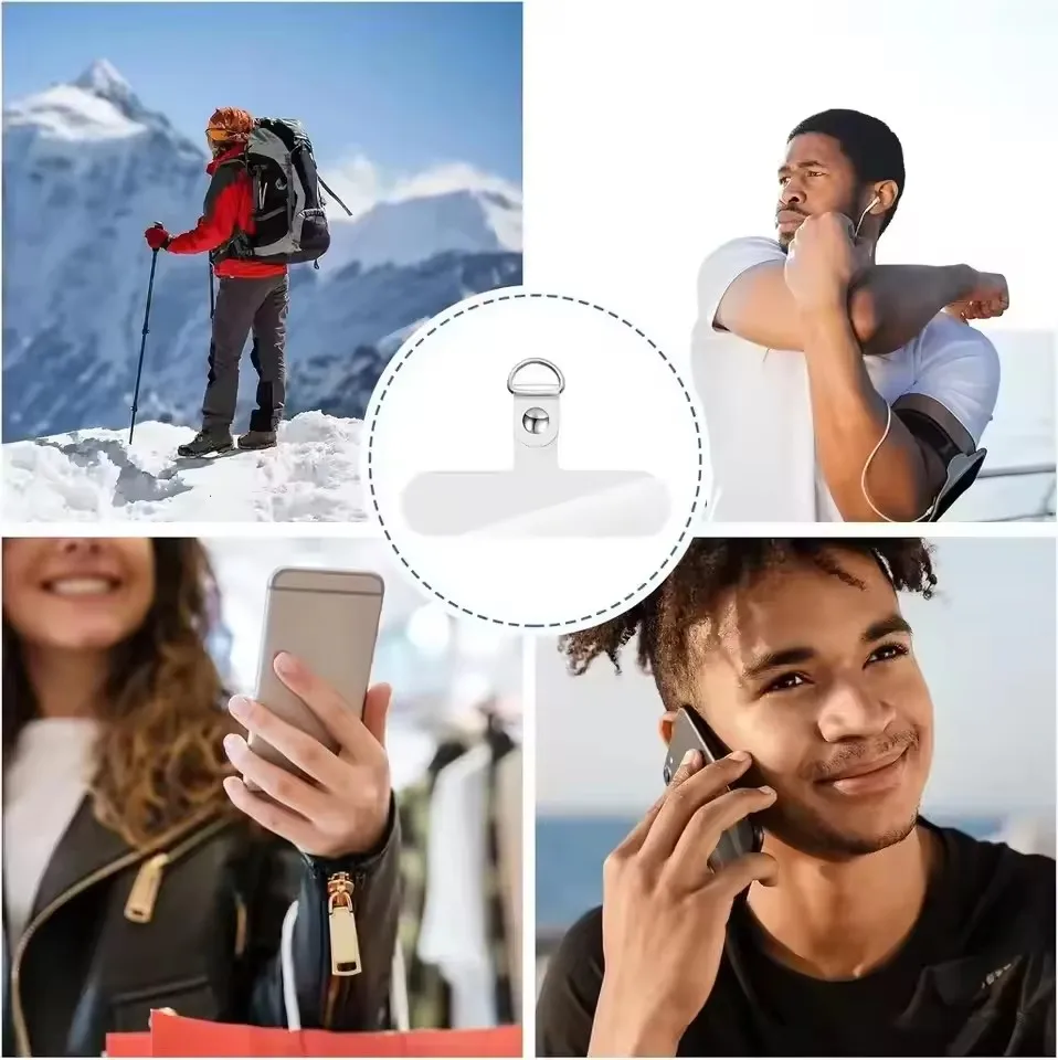 สายคล้องโทรศัพท์แบบใสถอดได้ พร้อมคลิปหนีบการ์ด สายคล้องข้อมือ สำหรับ Samsung Iphone Huawei Xiaomi และอุปกรณ์เสริมอื่นๆ