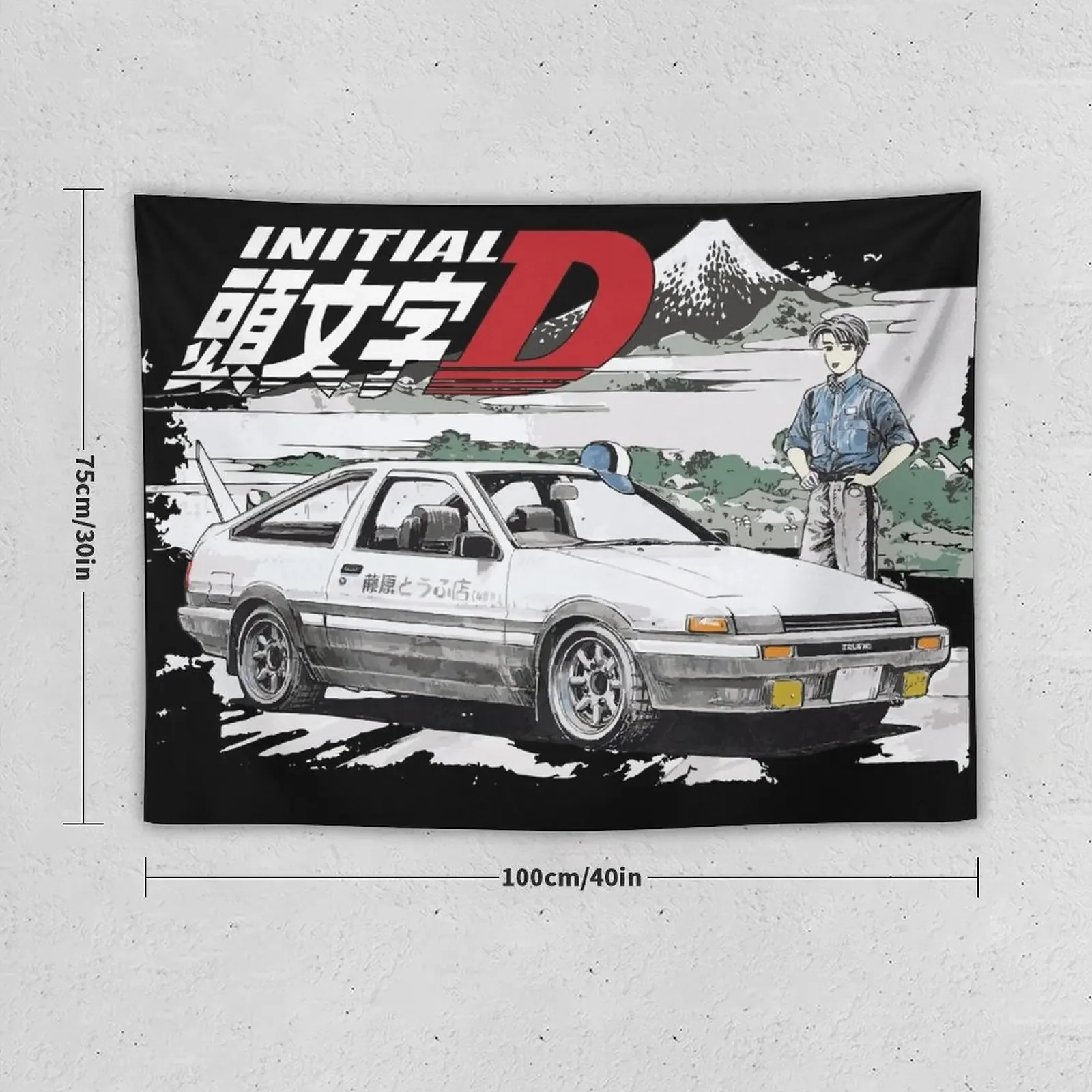 Initial D Deep Forest Drifting AE86 Takumi Raceway Tapestry Wall Tapestries Kawaii Room Decor Tapestry