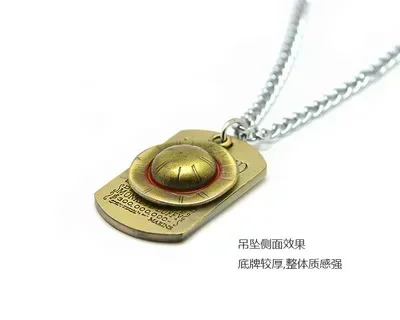 New Anime Figures One Piece Necklace Kawaii Luffy Straw Hat Pendant Necklace Cartoon Man Woman Jewelry Children Gifts Toys